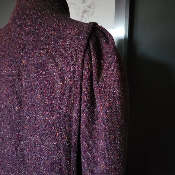 1980s C.A.P.R.I. Purple Bouclé Tweed Wool Coat XS/S-M - Picture 10 of 10